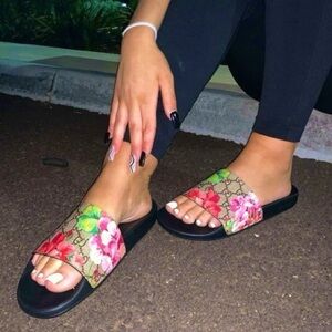 Gucci Floral Slide Sandals